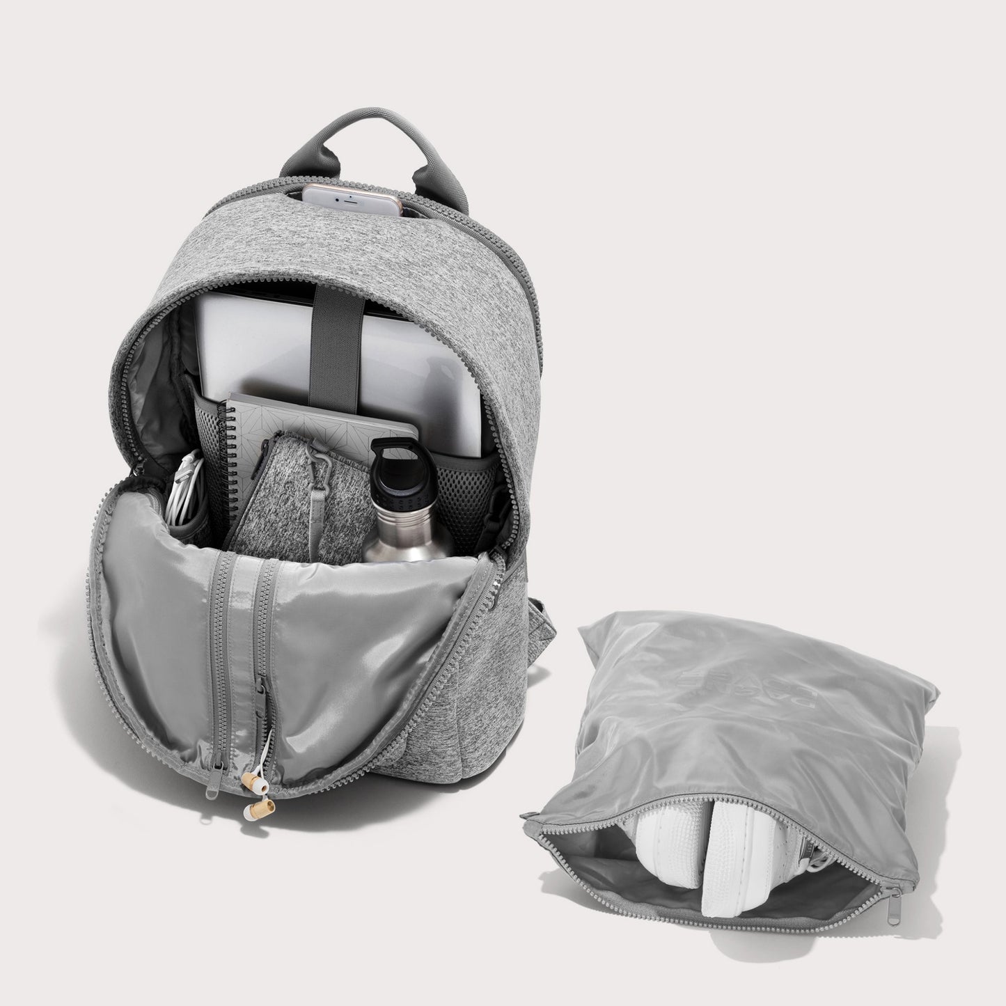 Dakota Backpack in Heather Grey, Large